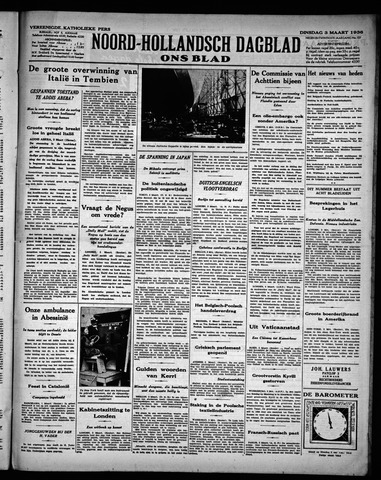 Noord-Hollandsch Dagblad : ons blad 1936-03-03