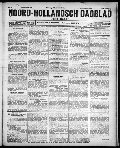 Noord-Hollandsch Dagblad : ons blad 1927-02-08