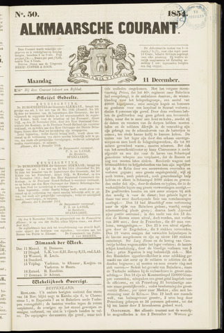 Alkmaarsche Courant 1854-12-11