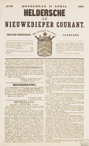 Heldersche en Nieuwedieper Courant 1865-04-13