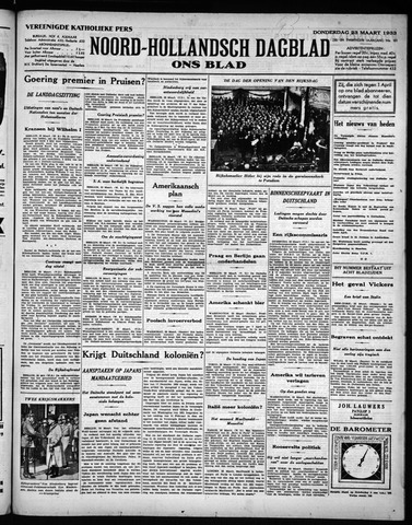 Noord-Hollandsch Dagblad : ons blad 1933-03-23