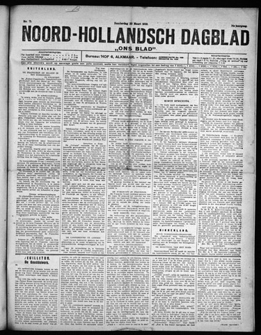 Noord-Hollandsch Dagblad : ons blad 1923-03-22