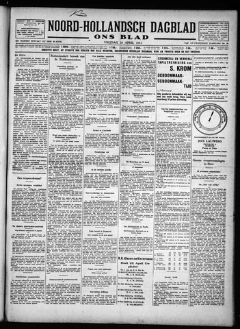 Noord-Hollandsch Dagblad : ons blad 1931-04-10