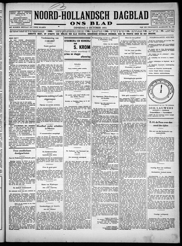 Noord-Hollandsch Dagblad : ons blad 1931-10-06