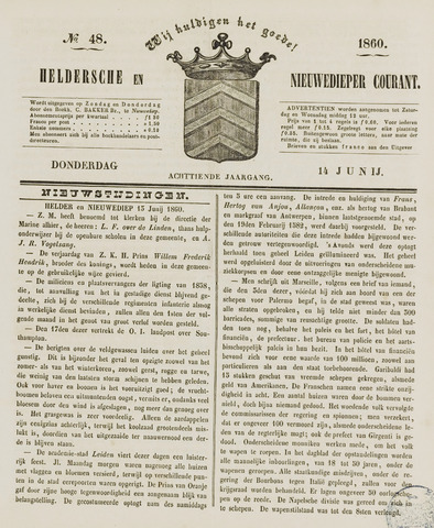 Heldersche en Nieuwedieper Courant 1860-06-14