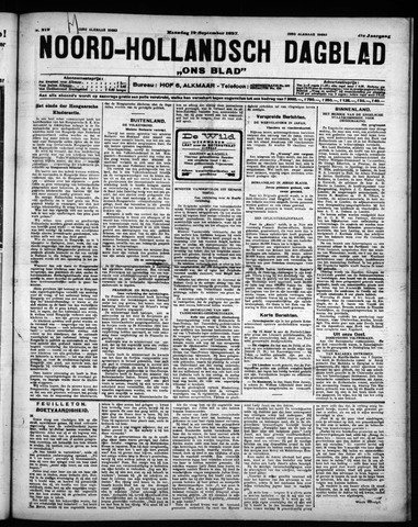 Noord-Hollandsch Dagblad : ons blad 1927-09-19