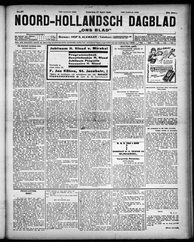 Noord-Hollandsch Dagblad : ons blad 1929-04-27