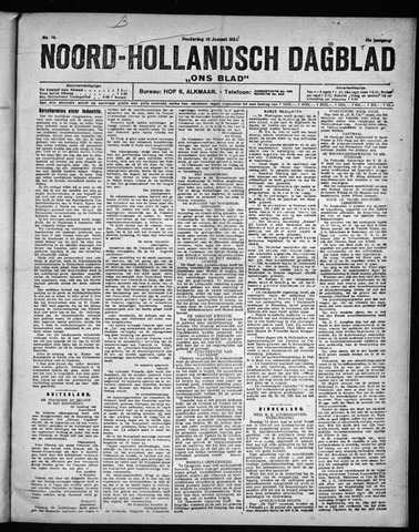 Noord-Hollandsch Dagblad : ons blad 1923-01-18