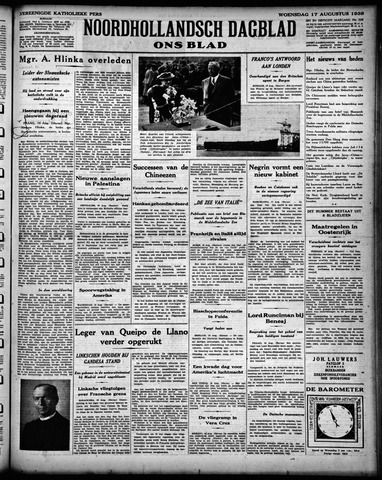 Noord-Hollandsch Dagblad : ons blad 1938-08-17