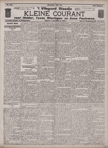 Vliegend blaadje : nieuws- en advertentiebode voor Den Helder 1913-05-07