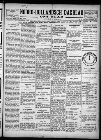 Noord-Hollandsch Dagblad : ons blad 1931-04-20