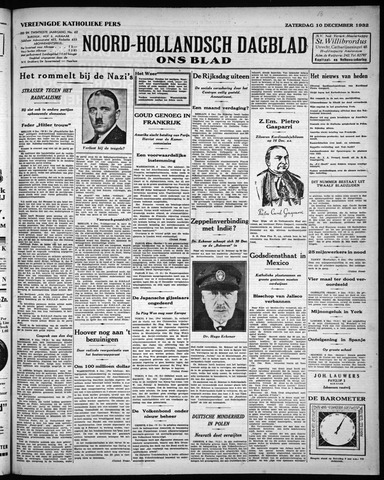 Noord-Hollandsch Dagblad : ons blad 1932-12-10