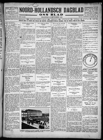 Noord-Hollandsch Dagblad : ons blad 1930-09-29