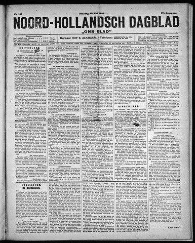 Noord-Hollandsch Dagblad : ons blad 1923-05-22