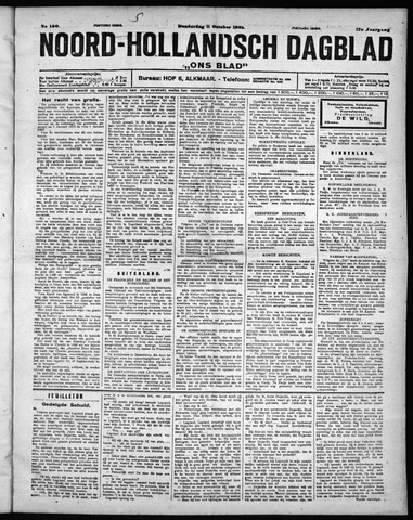 Noord-Hollandsch Dagblad : ons blad 1923-10-11