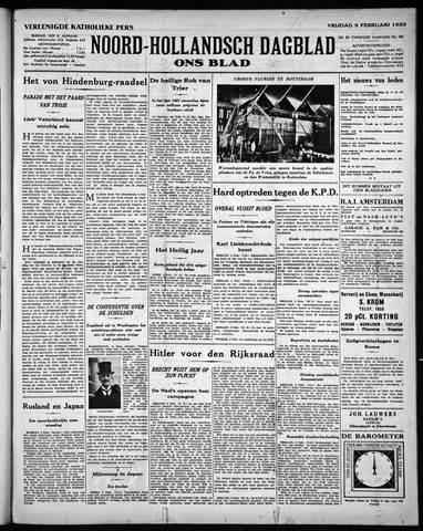 Noord-Hollandsch Dagblad : ons blad 1933-02-03