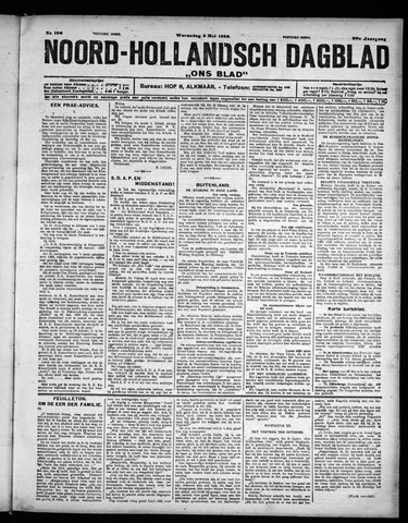 Noord-Hollandsch Dagblad : ons blad 1926-05-05
