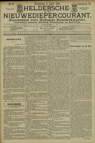 Heldersche en Nieuwedieper Courant 1891-04-08