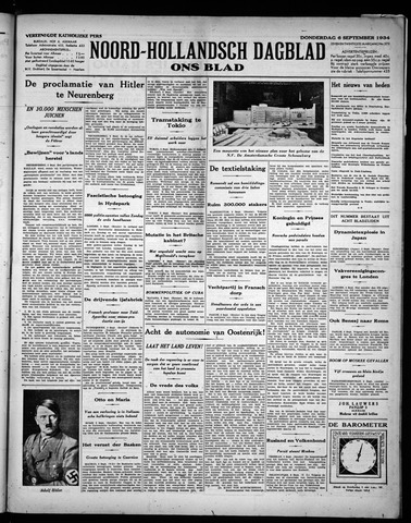 Noord-Hollandsch Dagblad : ons blad 1934-09-06