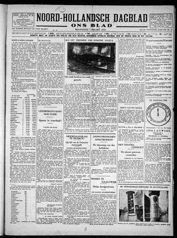 Noord-Hollandsch Dagblad : ons blad 1932-03-07