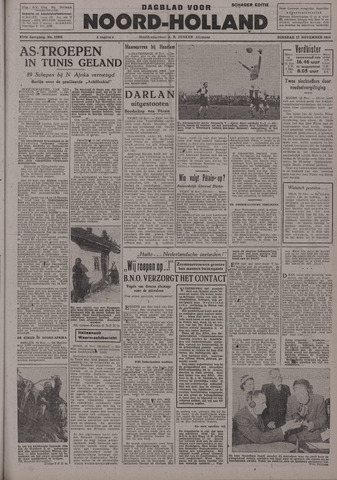 Dagblad Noord-Holland, Schager editie 1942-11-17