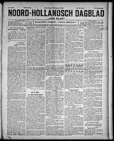 Noord-Hollandsch Dagblad : ons blad 1923-11-17