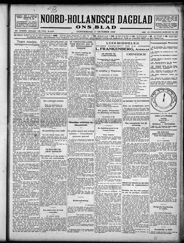 Noord-Hollandsch Dagblad : ons blad 1929-10-17