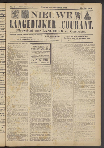 Nieuwe Langedijker Courant 1924-09-30