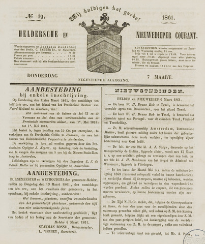 Heldersche en Nieuwedieper Courant 1861-03-07