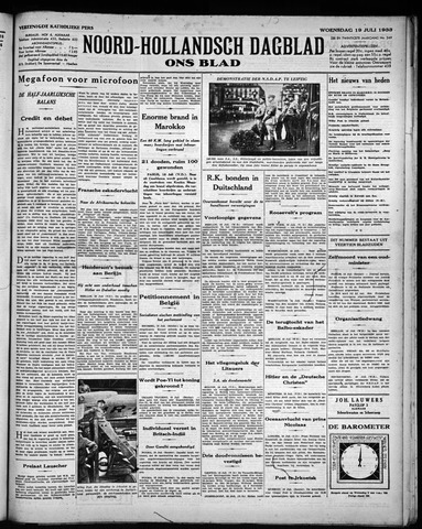 Noord-Hollandsch Dagblad : ons blad 1933-07-19