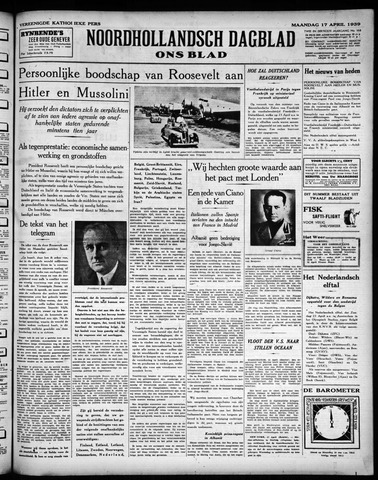Noord-Hollandsch Dagblad : ons blad 1939-04-17
