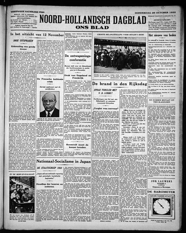 Noord-Hollandsch Dagblad : ons blad 1933-10-26