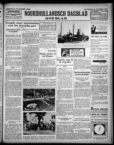 Noord-Hollandsch Dagblad : ons blad 1939-10-21