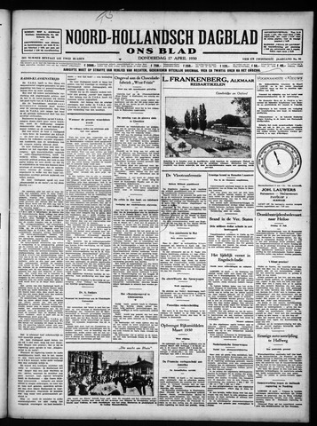 Noord-Hollandsch Dagblad : ons blad 1930-04-17