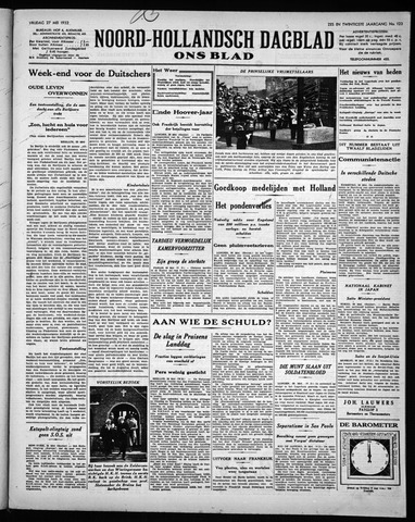 Noord-Hollandsch Dagblad : ons blad 1932-05-27