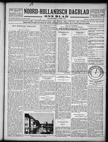 Noord-Hollandsch Dagblad : ons blad 1930-05-22