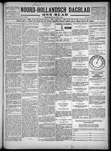 Noord-Hollandsch Dagblad : ons blad 1931-07-22
