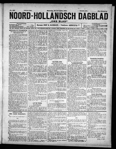 Noord-Hollandsch Dagblad : ons blad 1924-11-29