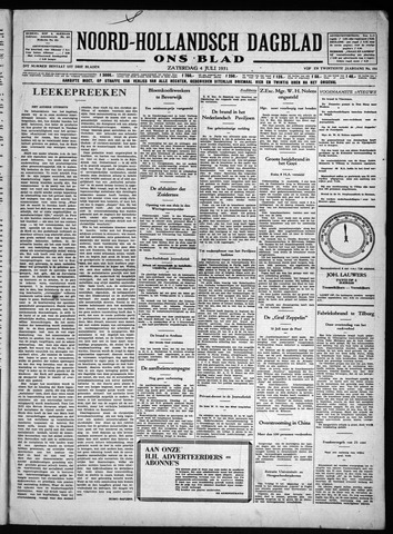 Noord-Hollandsch Dagblad : ons blad 1931-07-04