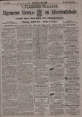 Vliegend blaadje : nieuws- en advertentiebode voor Den Helder 1874-05-02