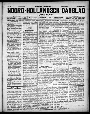 Noord-Hollandsch Dagblad : ons blad 1926-02-18