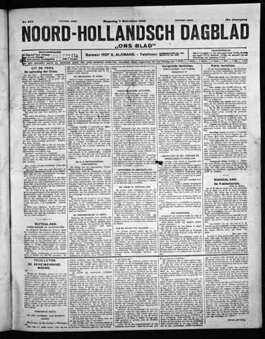 Noord-Hollandsch Dagblad : ons blad 1925-12-07