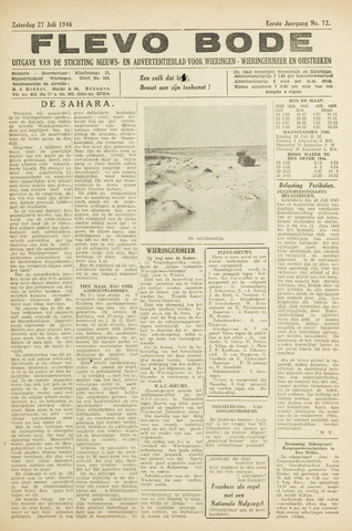 Flevo-bode: nieuwsblad voor Wieringen-Wieringermeer 1946-07-27