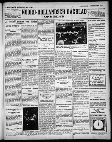 Noord-Hollandsch Dagblad : ons blad 1933-02-15
