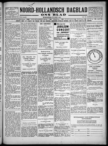 Noord-Hollandsch Dagblad : ons blad 1931-07-15