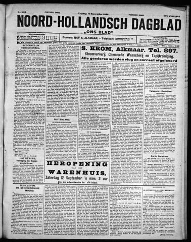 Noord-Hollandsch Dagblad : ons blad 1925-09-11