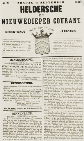 Heldersche en Nieuwedieper Courant 1861-09-15
