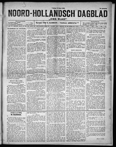 Noord-Hollandsch Dagblad : ons blad 1923-03-30