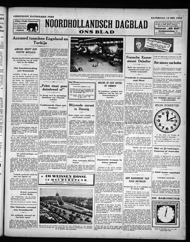 Noord-Hollandsch Dagblad : ons blad 1939-05-13