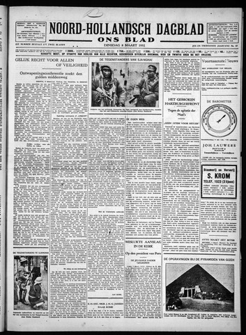 Noord-Hollandsch Dagblad : ons blad 1932-03-08